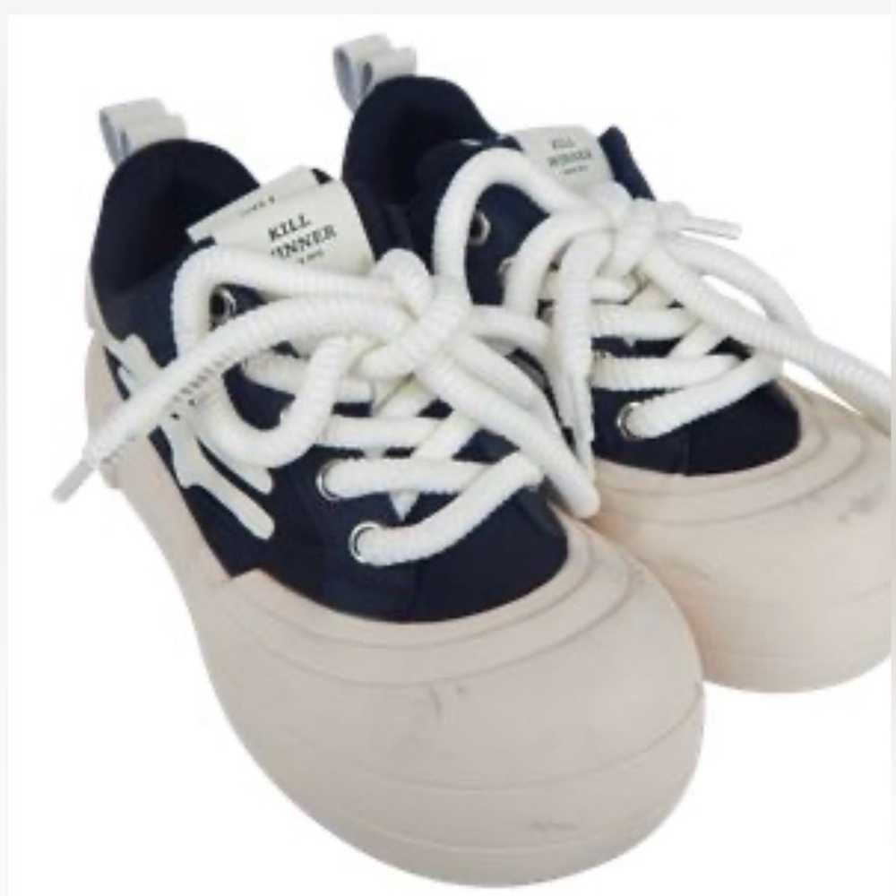 Killwinner Womens Smile Life Series Platform Sneakers Black White Size 6.5